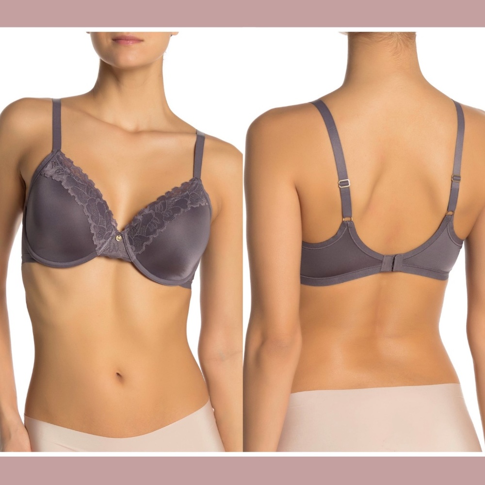 NWT Natori Refined Contour Underwire Bra‎ in Gunmetal [SZ 32DD ]